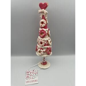 NWT Love & Cupcakes Christmas 2024 Pastel Glitter Donut Sprinkles Tree 14” Tall